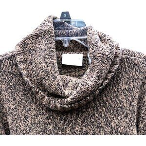 Liz Claiborne Tweed Sweater Beige Turtleneck Cozy Y2K Neutrals Womens S